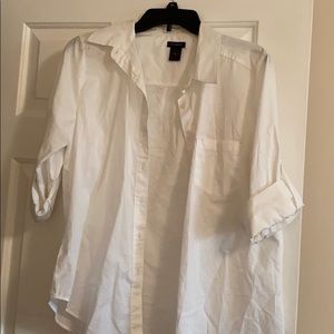 White Ann Taylor Button Up